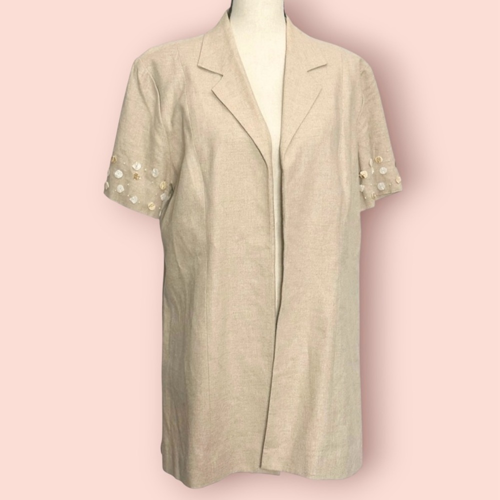 3/$10 Jessica Howard Blazer 14 Tan Open Shells Jacket